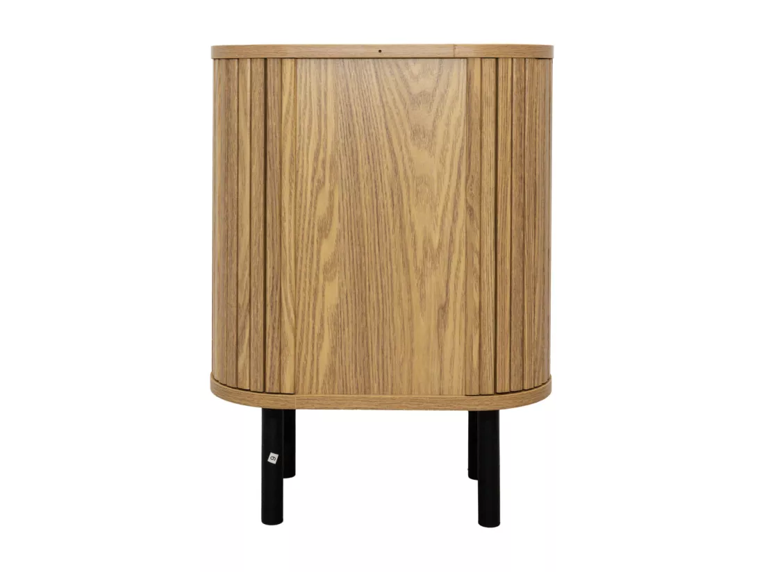 Table de nuit en bois et métal à lamelles KYOTO (Lot de 2)
