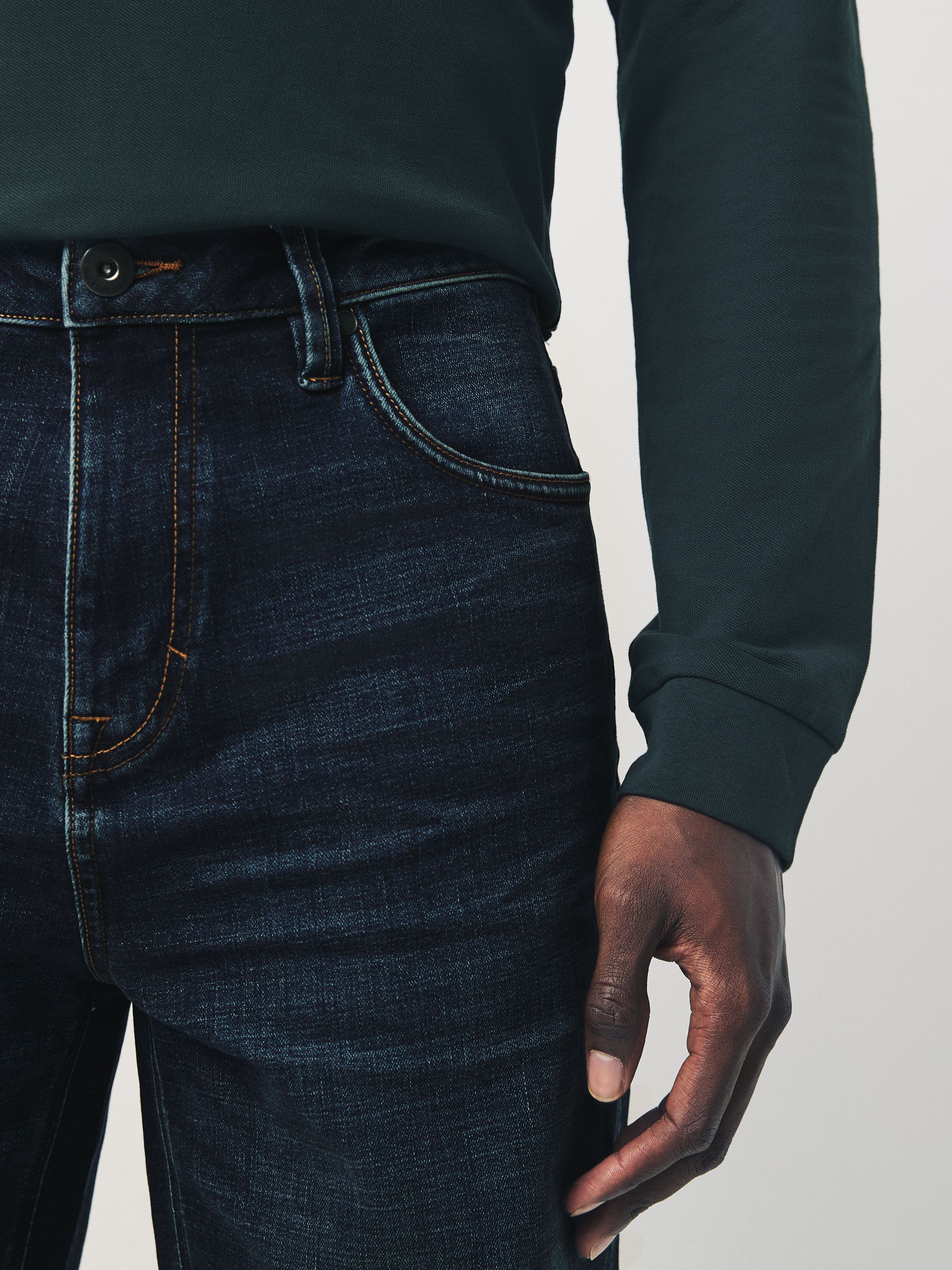 Medium-indigoblauw - Relaxed fit - Motionflex jeans