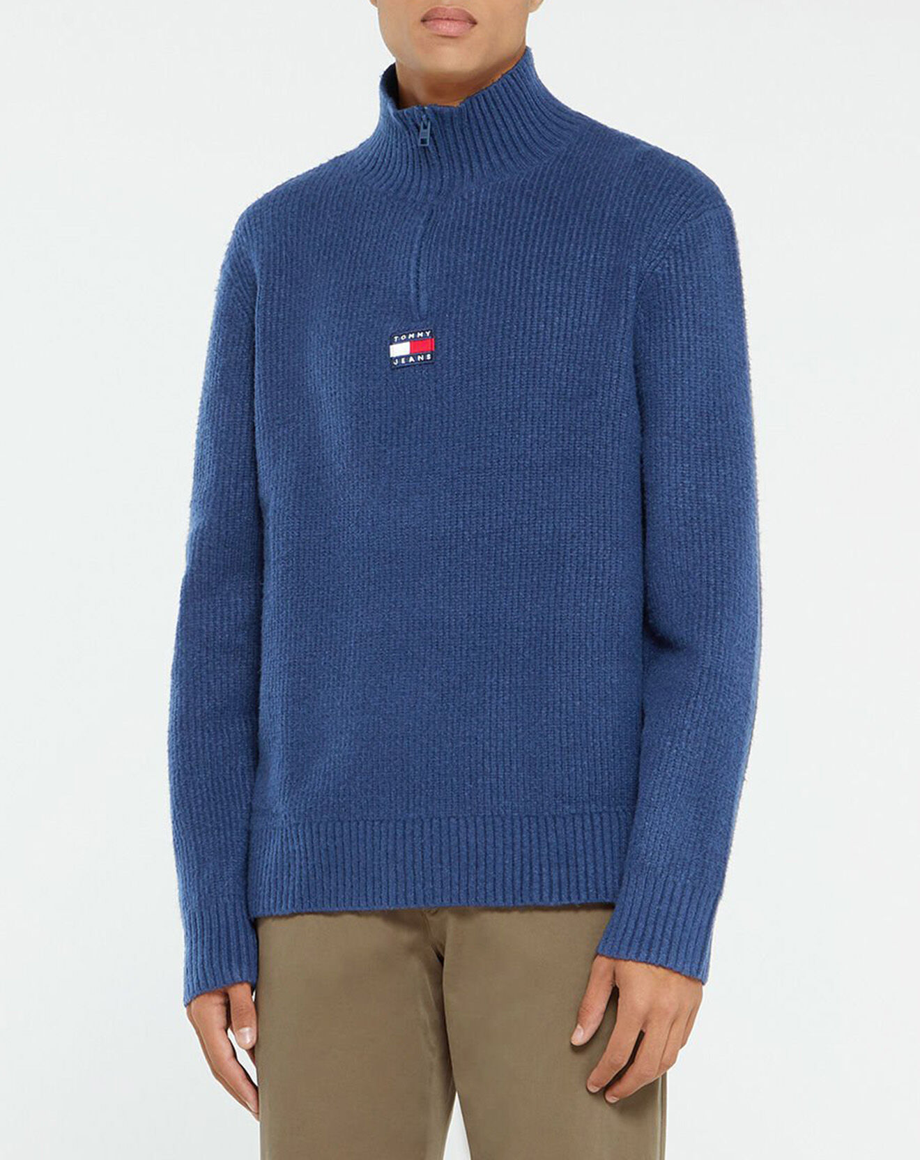 Tommy Jeans Pull col camionneur Badge bleu marine