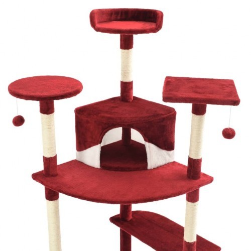 Arranhador para Gatos Vermelho e Branco