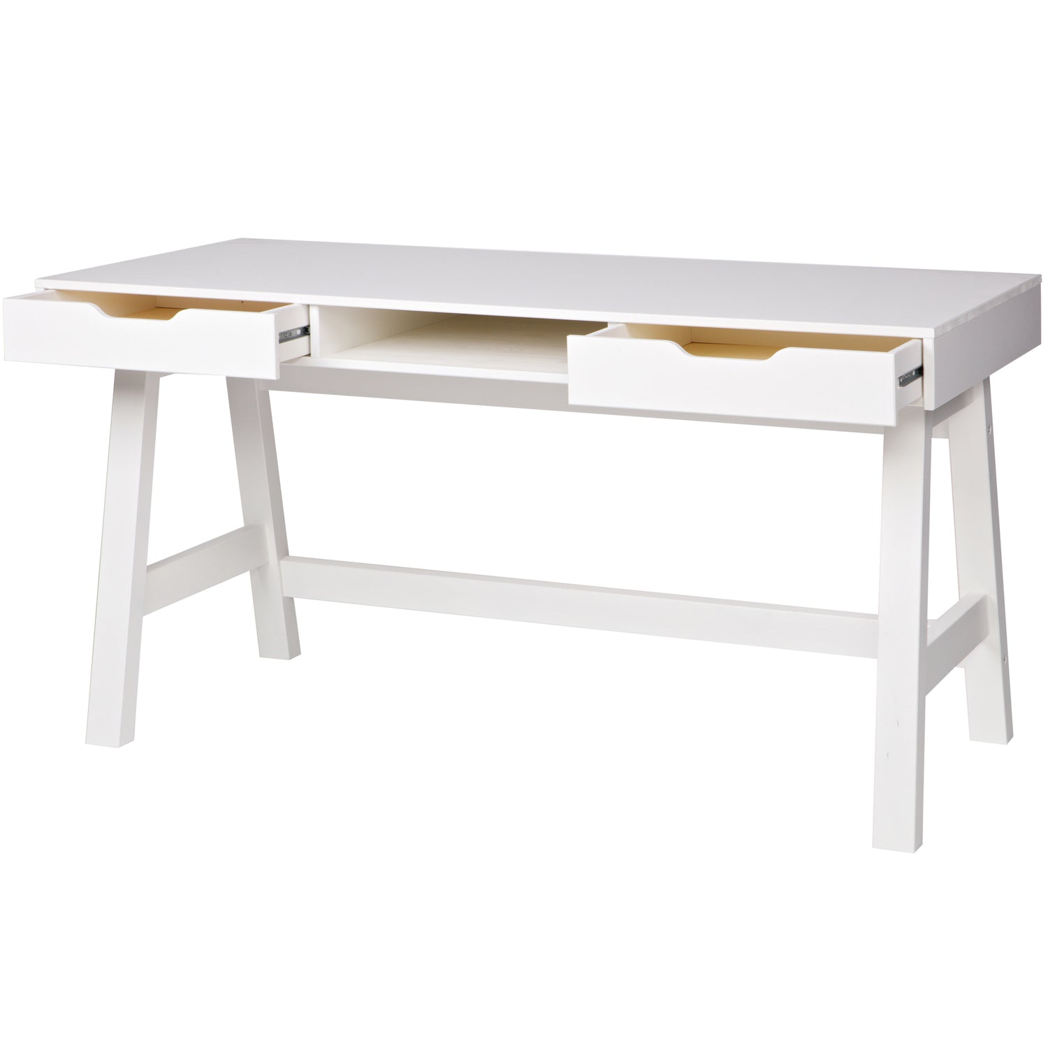 WOOOD Nikki Bureau - Grenenhout - Wit - 75x140x62