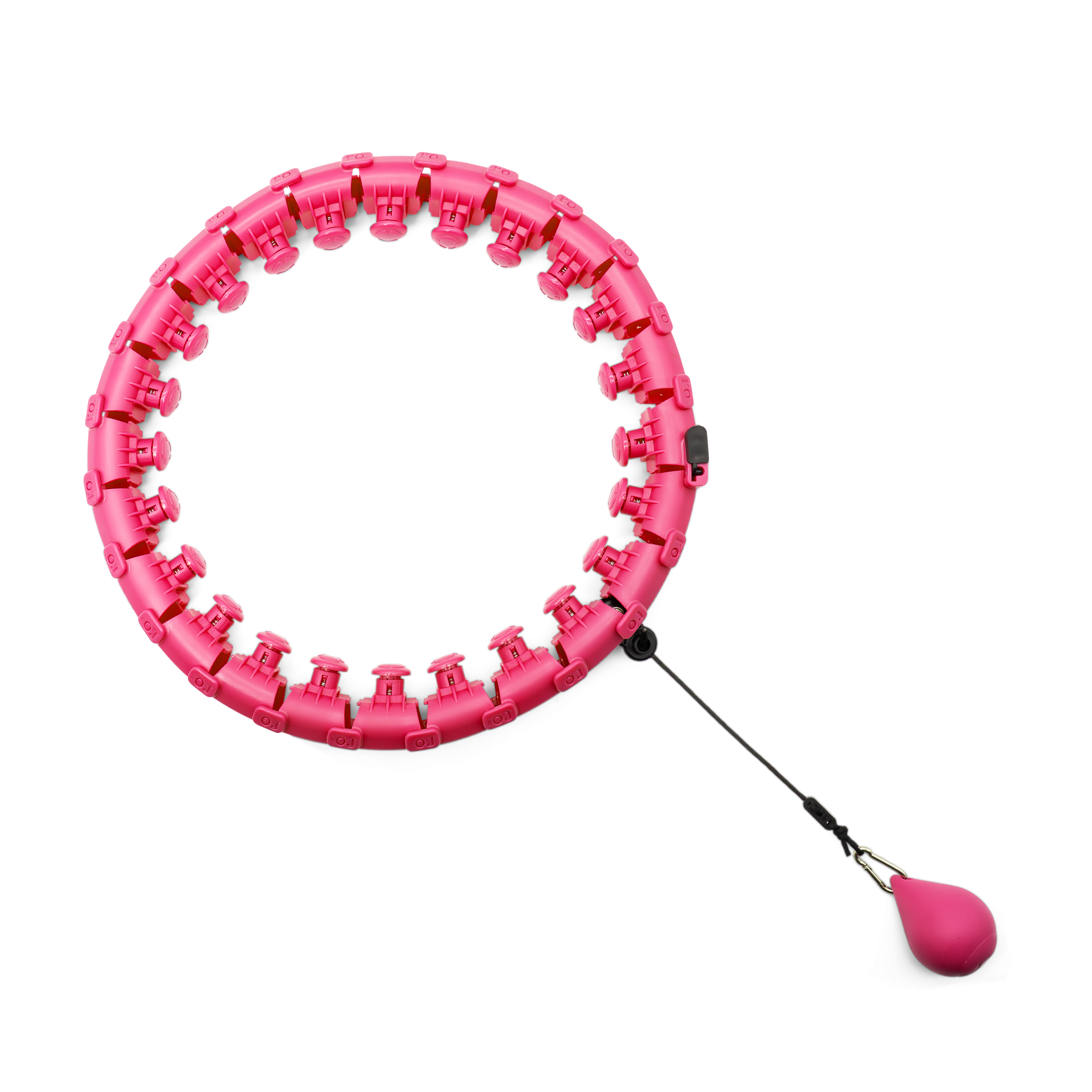 (Ø38cm) Magic Smart Hula Hoop Fitness Reifen Bauchtrainer für Erwachsene (24 Abnehmbare Segmente) - Pink