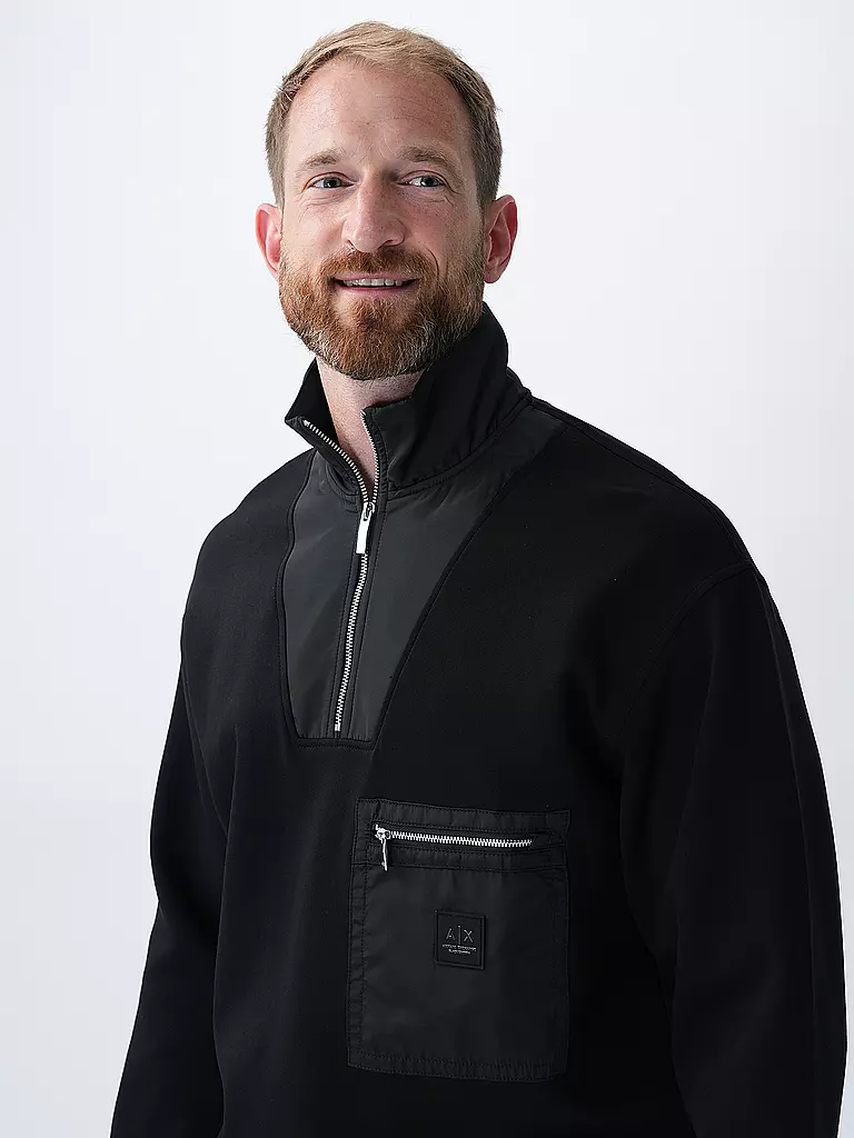 ARMANI EXCHANGE Troyer Sweater  schwarz