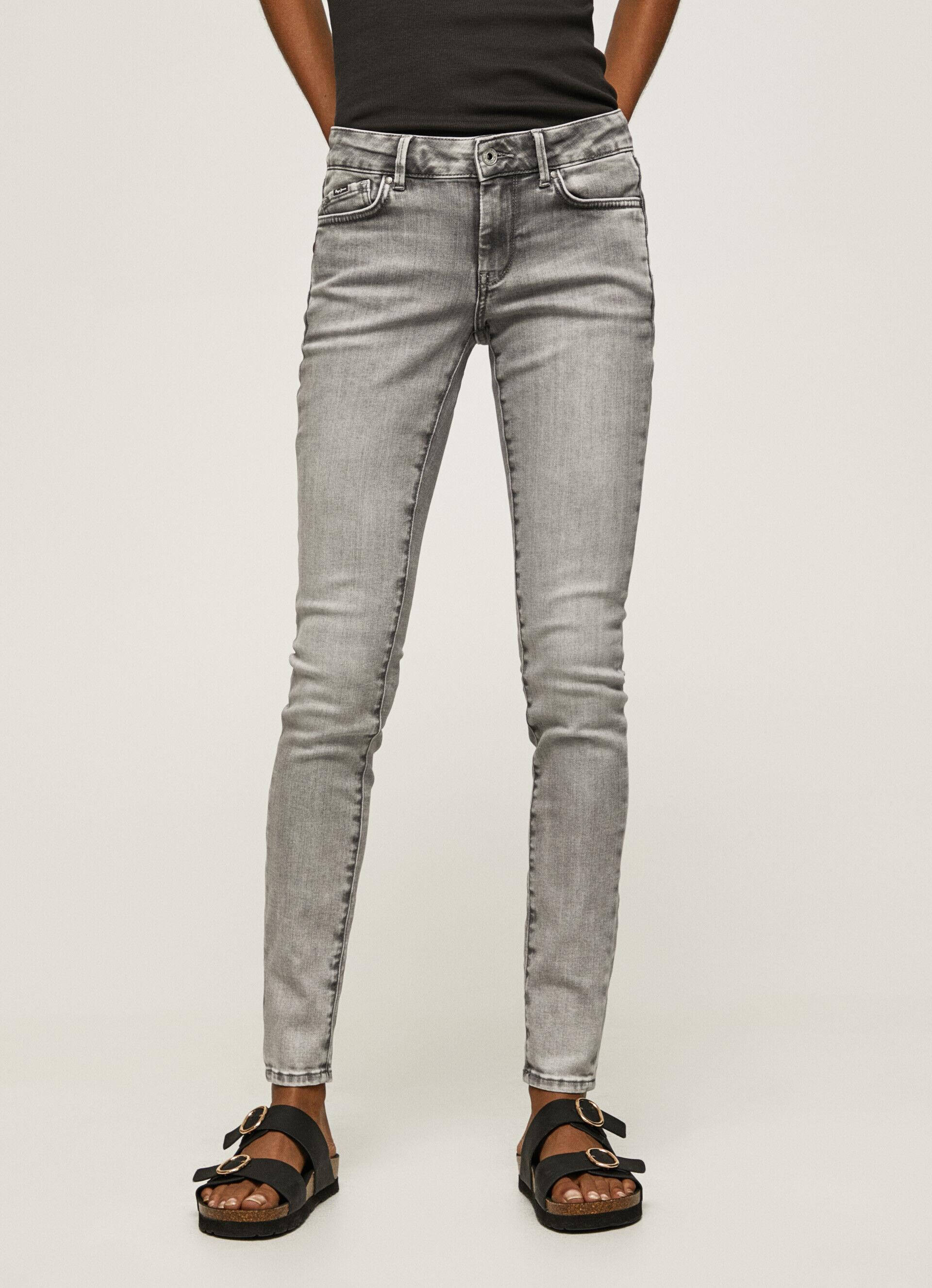 Calça jeans skinny pixie de comprimento médio - jeans