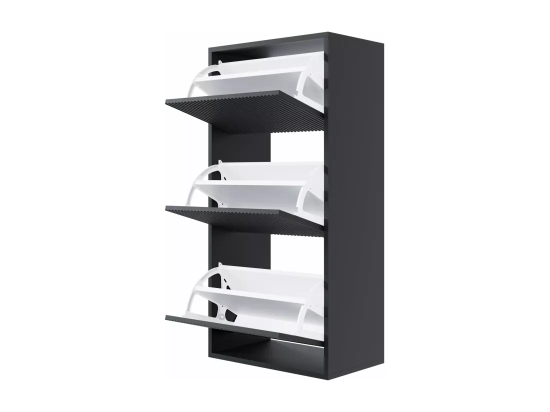 Meuble à chaussures suspendu 50x30x125 cm - noir - VELDIO