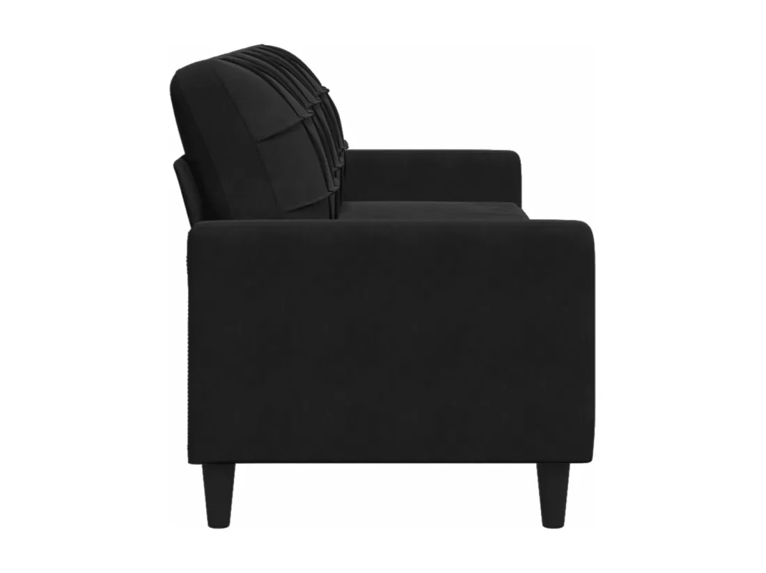 Canapé à 3 places Noir 210 cm Velours