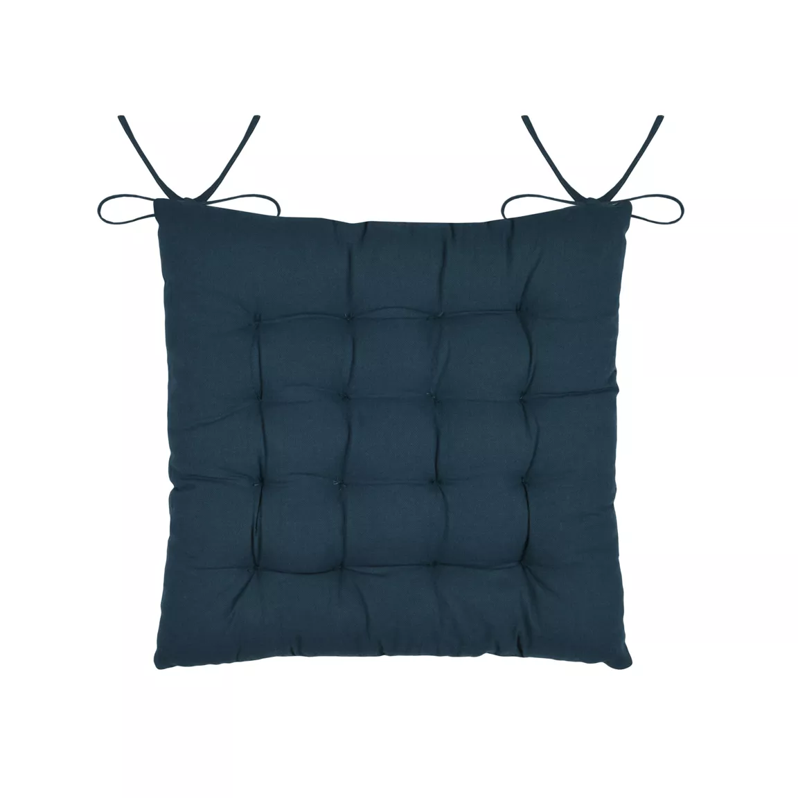 Coussin de chaise carré coton (38 x 38 cm) Eugénie Bleu marine