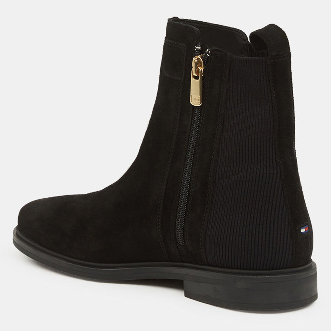 Tommy Hilfiger Bottines en Velours de Cuir Essentials noires