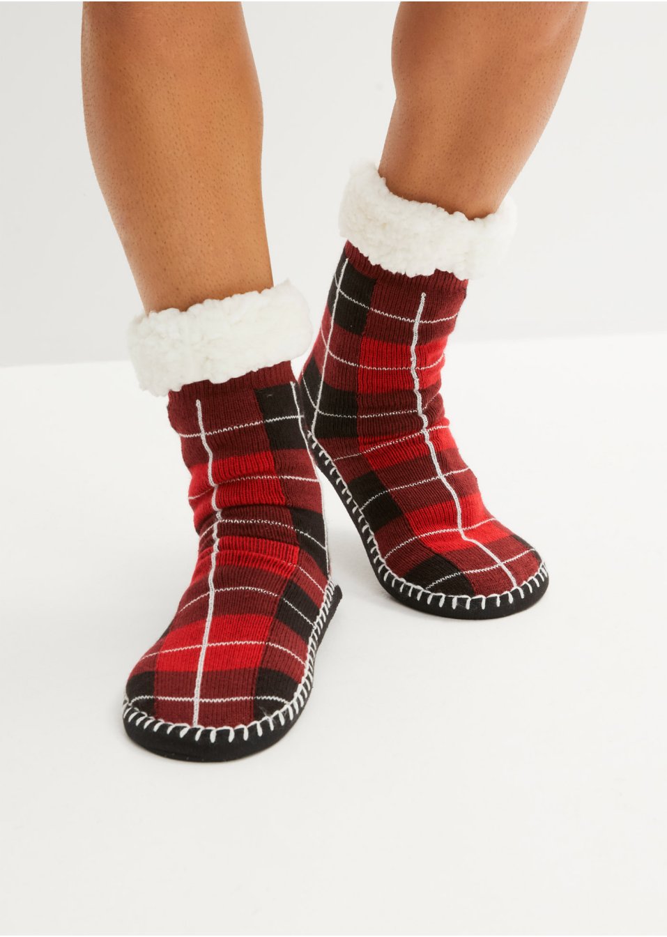 Chaussettes d'intérieur avec semelle antiglisse et doublure peluche