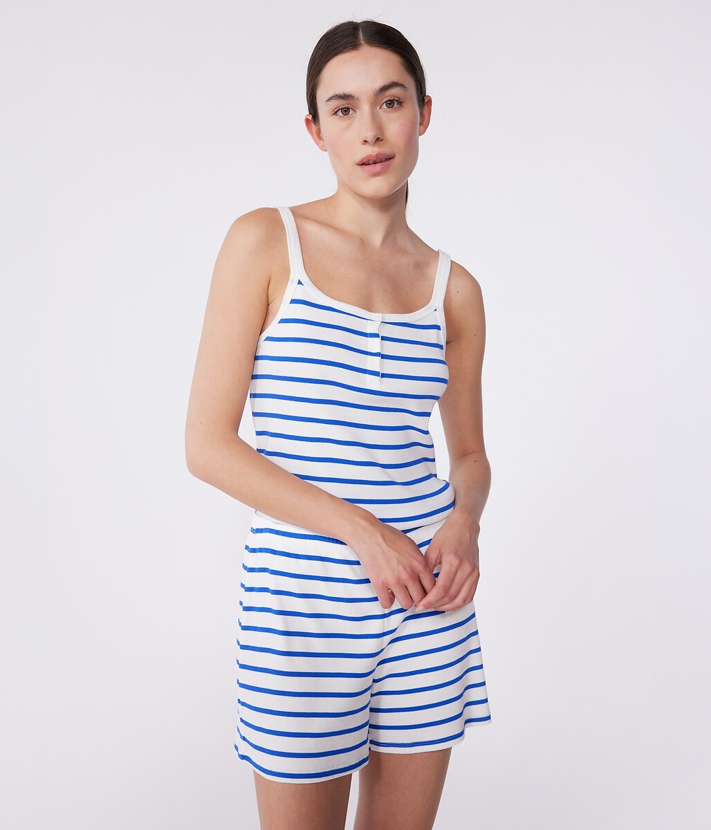 PETIT BATEAU<br>Shorts de pijama de algodão com alças