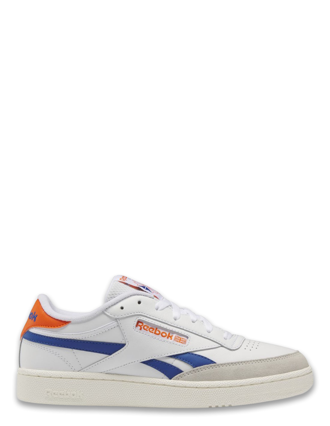 reebok sneakers homme club c revenge cuir blanc/bleu/orange