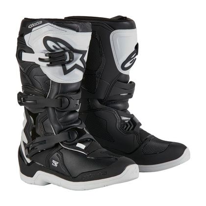Bottes cross Alpinestars TECH 3S YOUTH - BLACK WHITE - Blanc / Noir