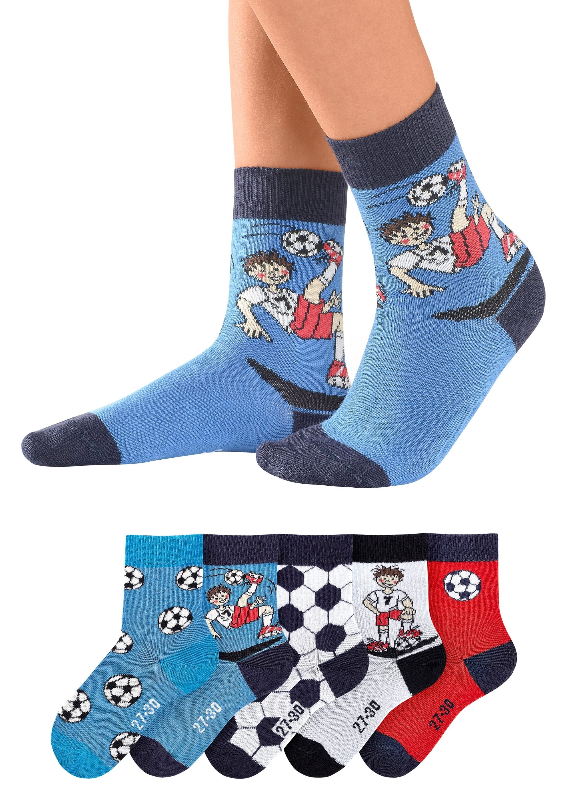 H.I.S Socken Packung, 5 Stk. tlg. mit Fussballmotiven
