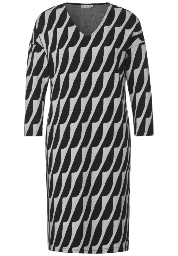 Shirtkleid mit Print - Black