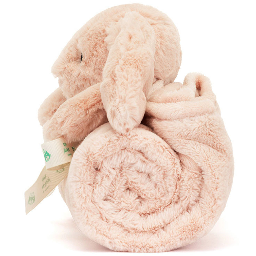 jellycat knuffeldekentje bashful konijn - blush - 70x56 cm