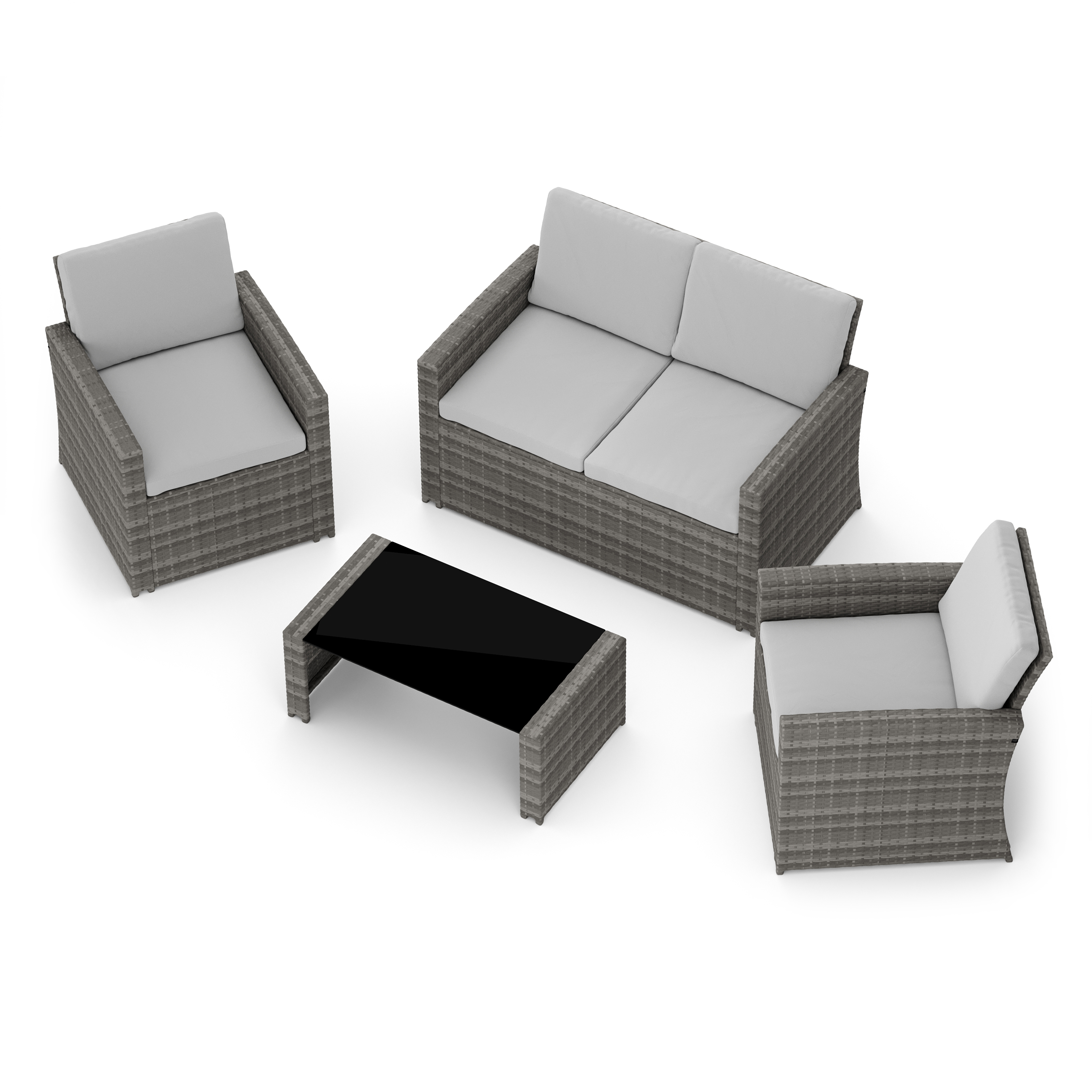 Gartenset Rattan MILENA grau