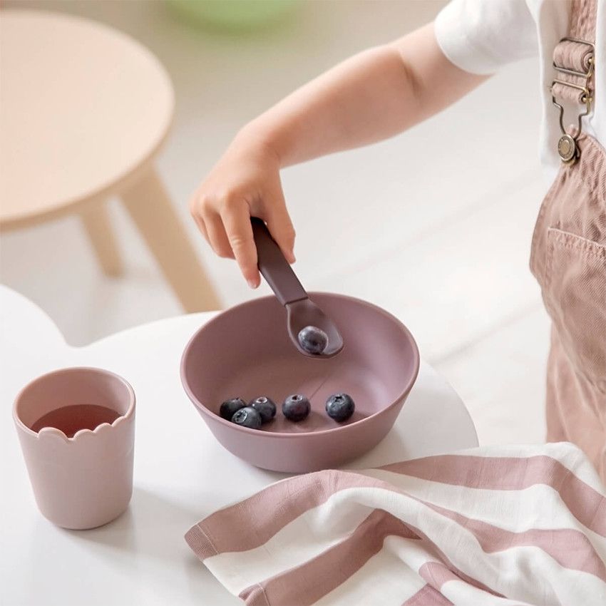 Kit vaisselle premier repas Kiddish - Rose - Ecru