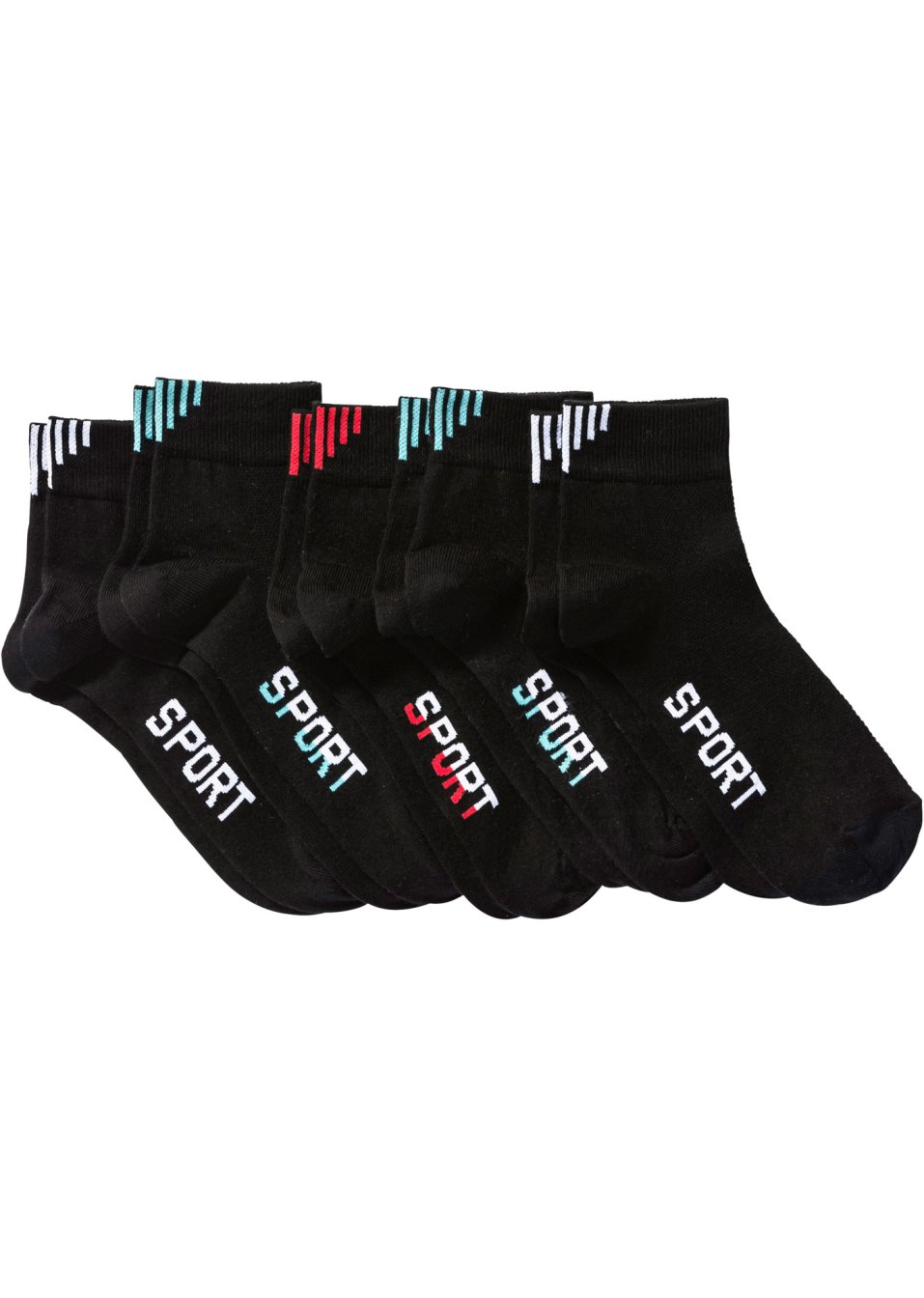 Lot de 5 paires de socquettes de sport avec inscription