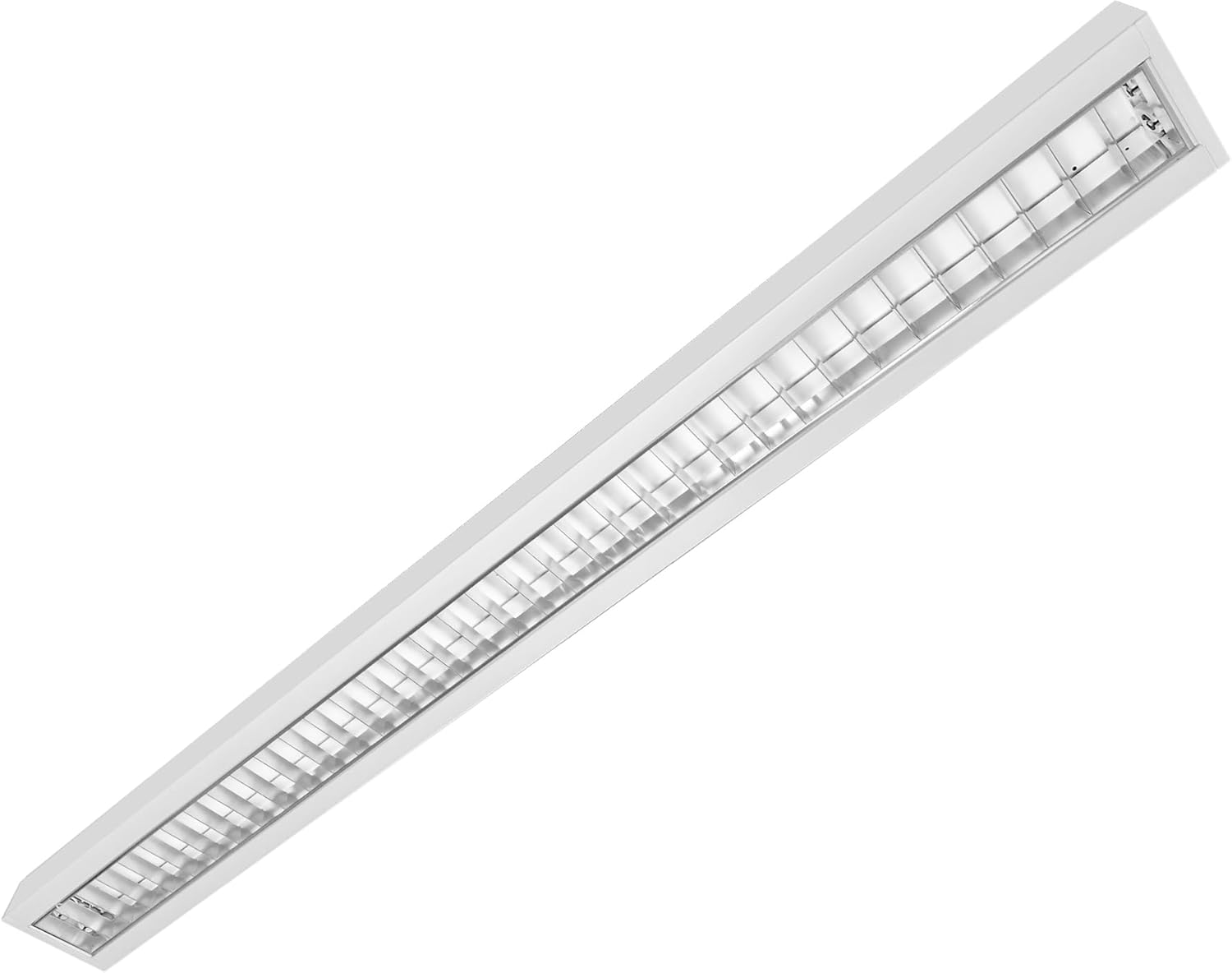 Hochwertige Rasteranbauleuchte 150cm mit Bildschirmarbeitsplatzraster matt vorverdrahtet für LED Röhren (nicht im Preis enthalten) Büroleuchte Deckenleuchte Designleuchte Pendelleuchte