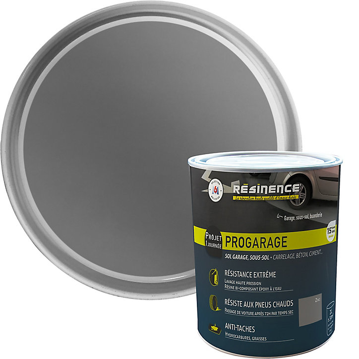 Résine de rénovation sol pro Résinence garage zinc 2L