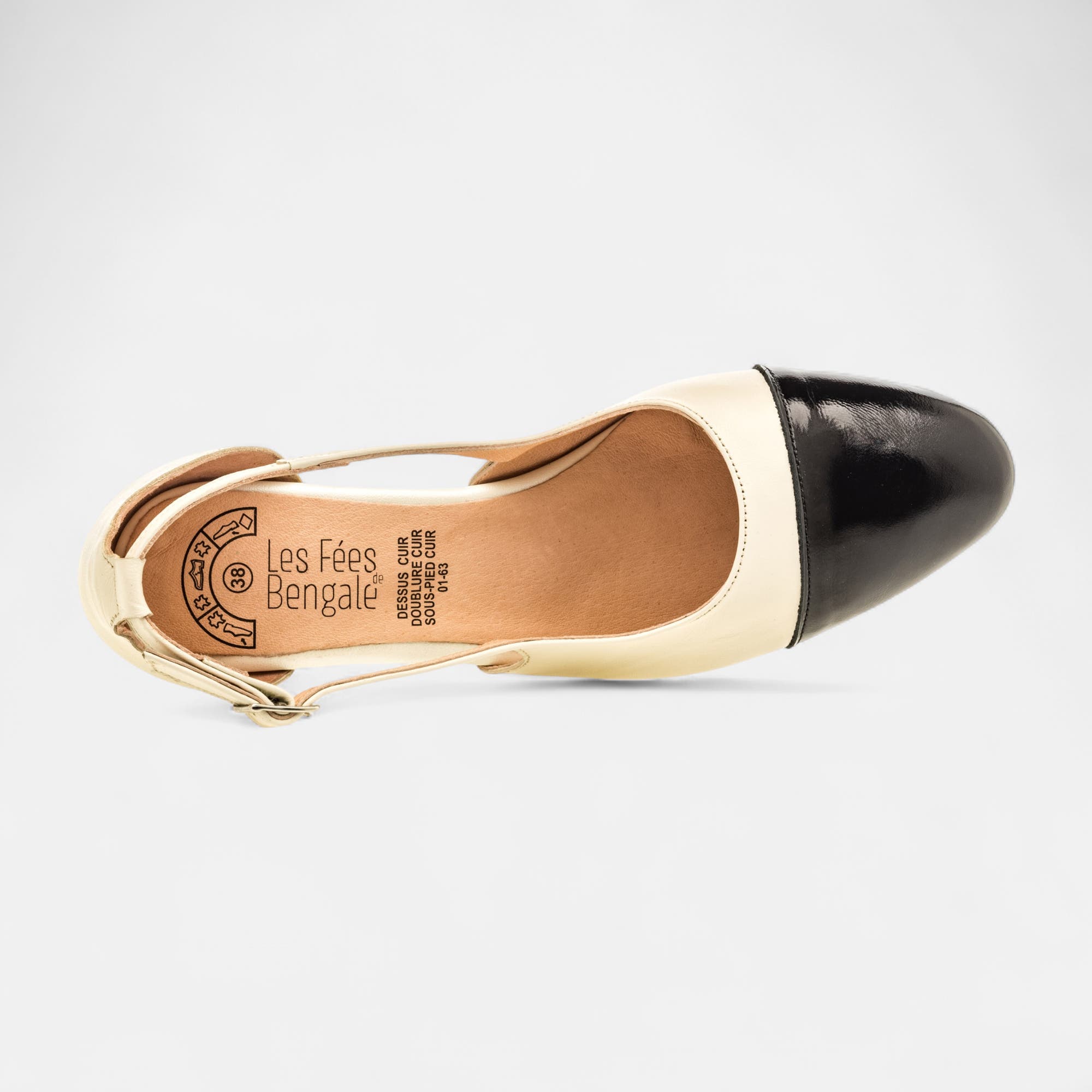 Escarpins quartiers ouverts Femme en cuir beige