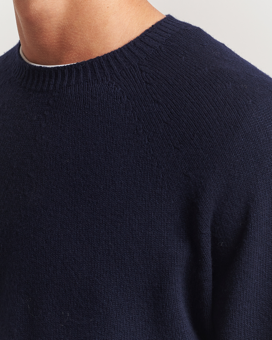 Jil Sander Wool/Cashmere Round Neck Sweater Navy