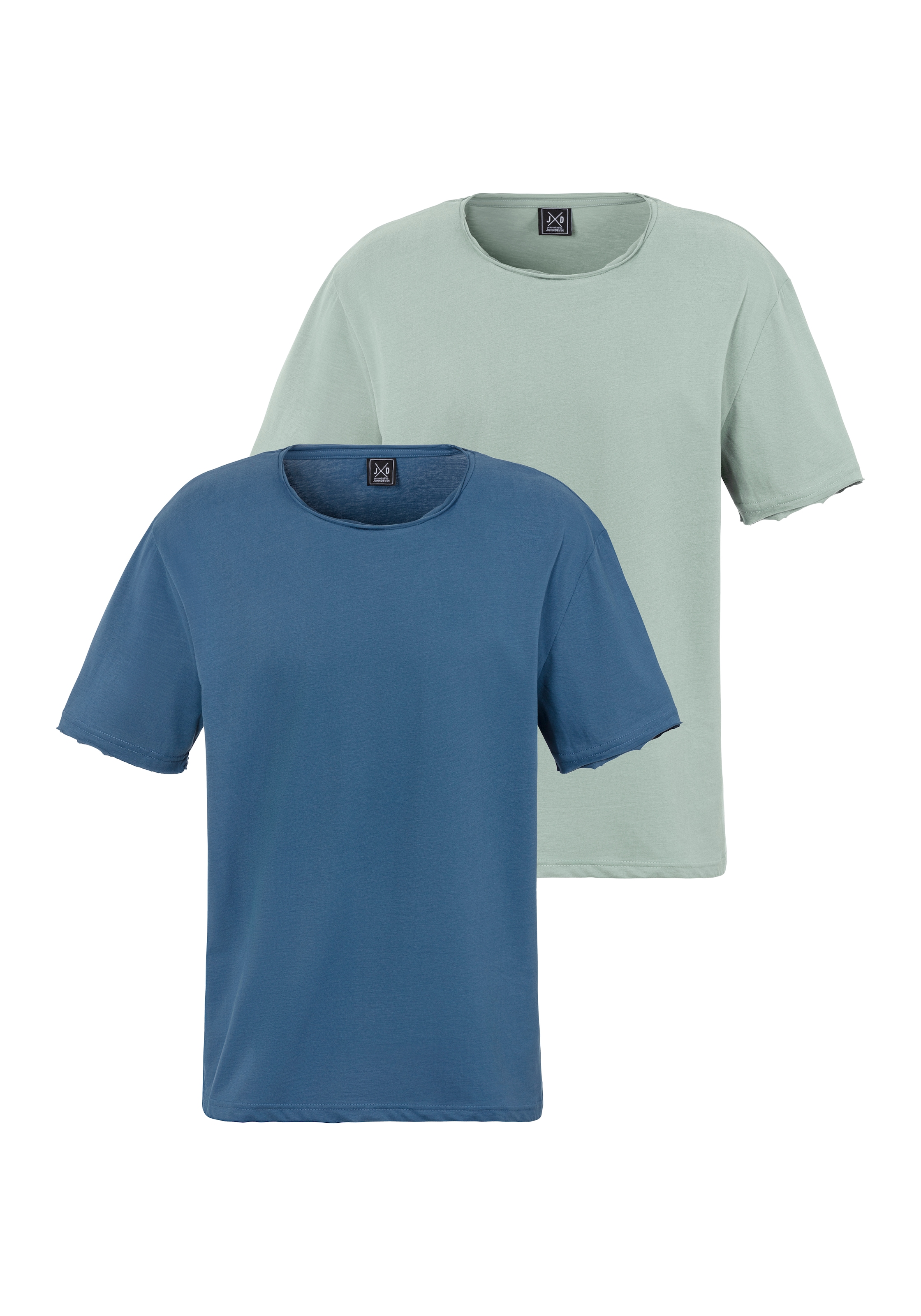 John Devin T-Shirt, 2er Packung, Relaxed Fit, Kurzarm, Freizeitshirt mit Rundhals aus reiner Baumwolle