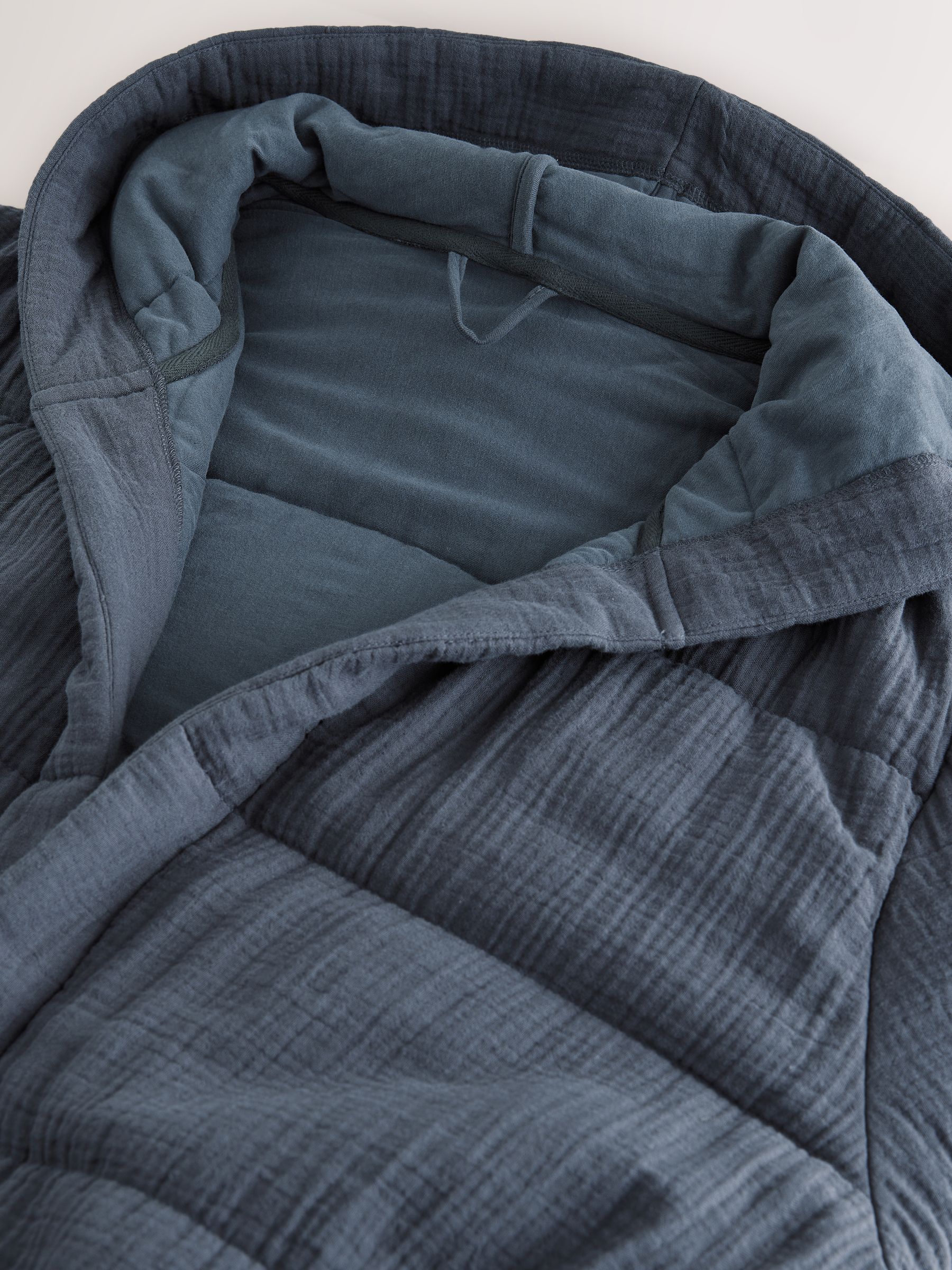 Leisteen grijs - Quilted Cheesecloth Dressing Gown