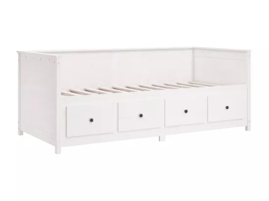 Lit de jour sans matelas blanc 100x200 cm bois de pin massif