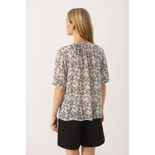 Part Two PopsyPW Bluse, Black Craft Leaf, 40
