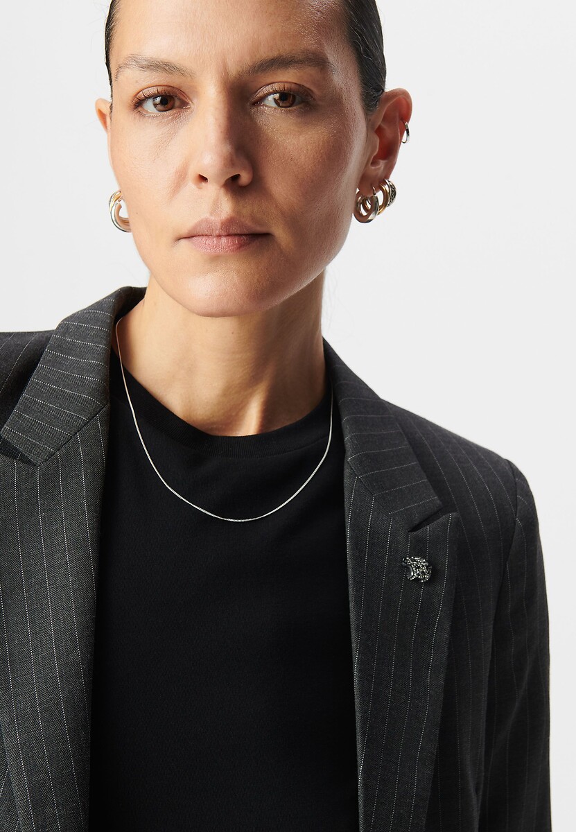 IKKS<br>Blazer listrado em espinha de peixe