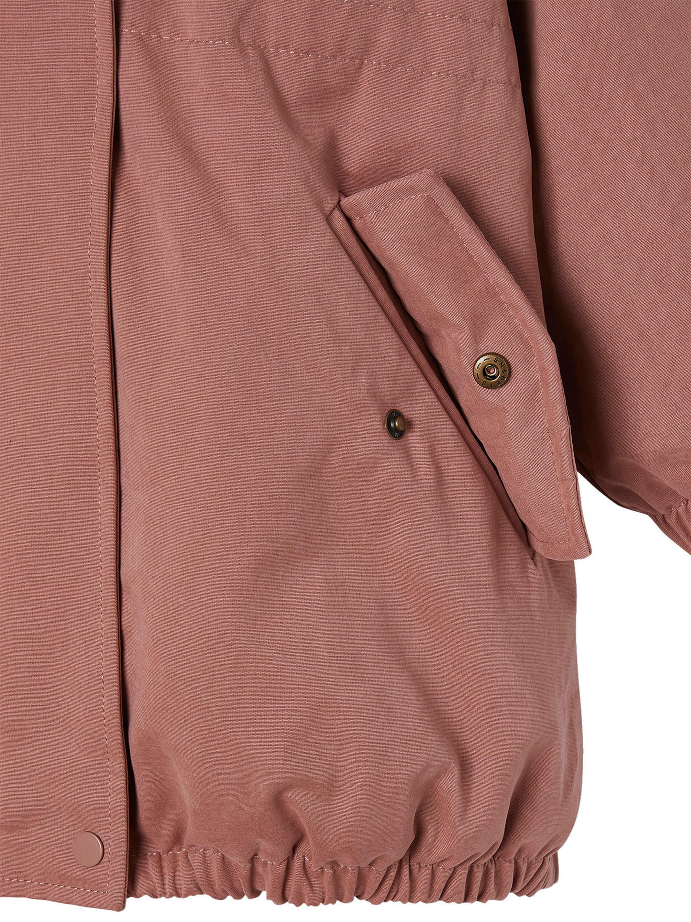 Vertbaudet Mädchen Winterjacke mit Kapuze, Wattierung Recycling-Polyester rosenholz/leo