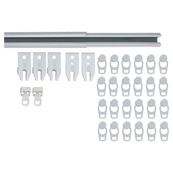 Intensions complete set uitschuifbare gordijnrail Plus wit 110-200 cm
