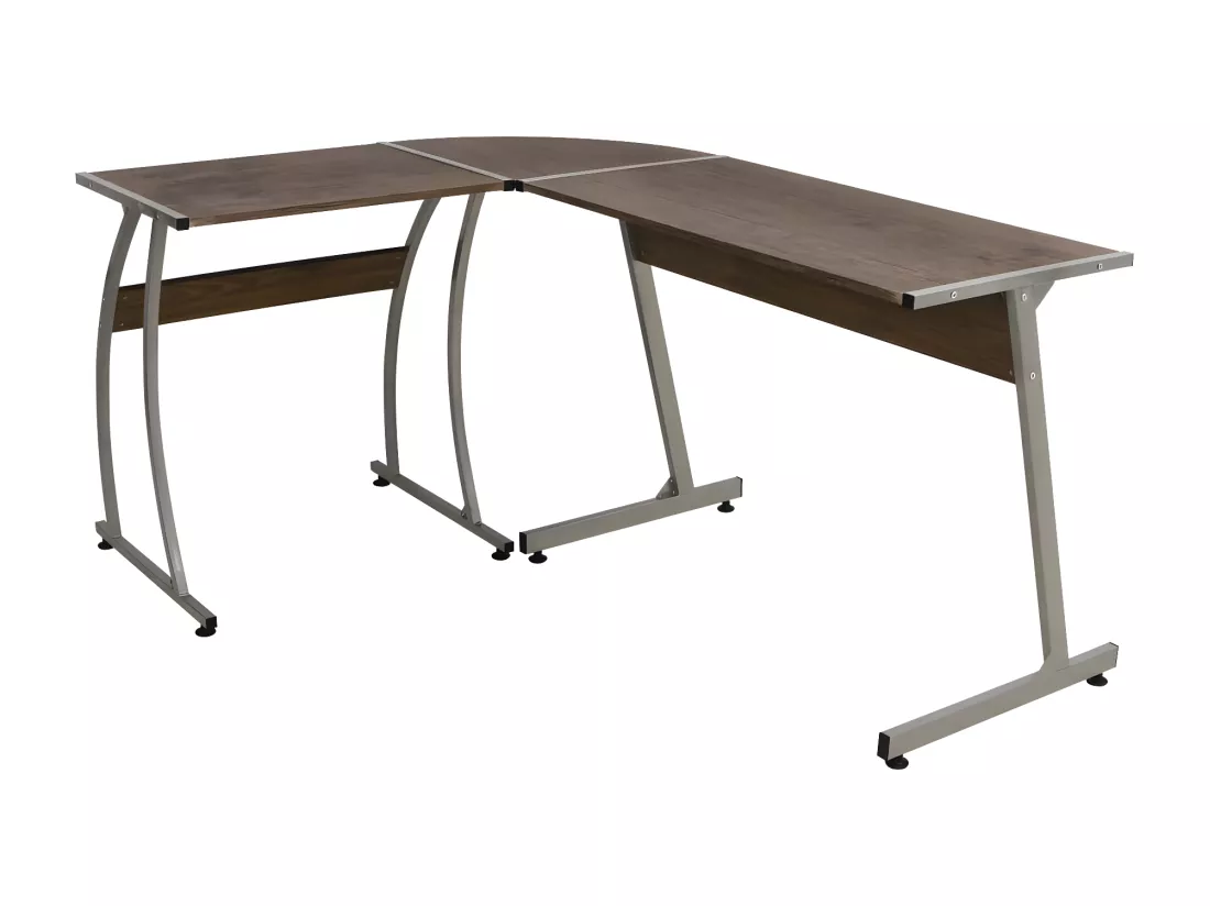 Bureau d'angle marron bois d'ingénierie