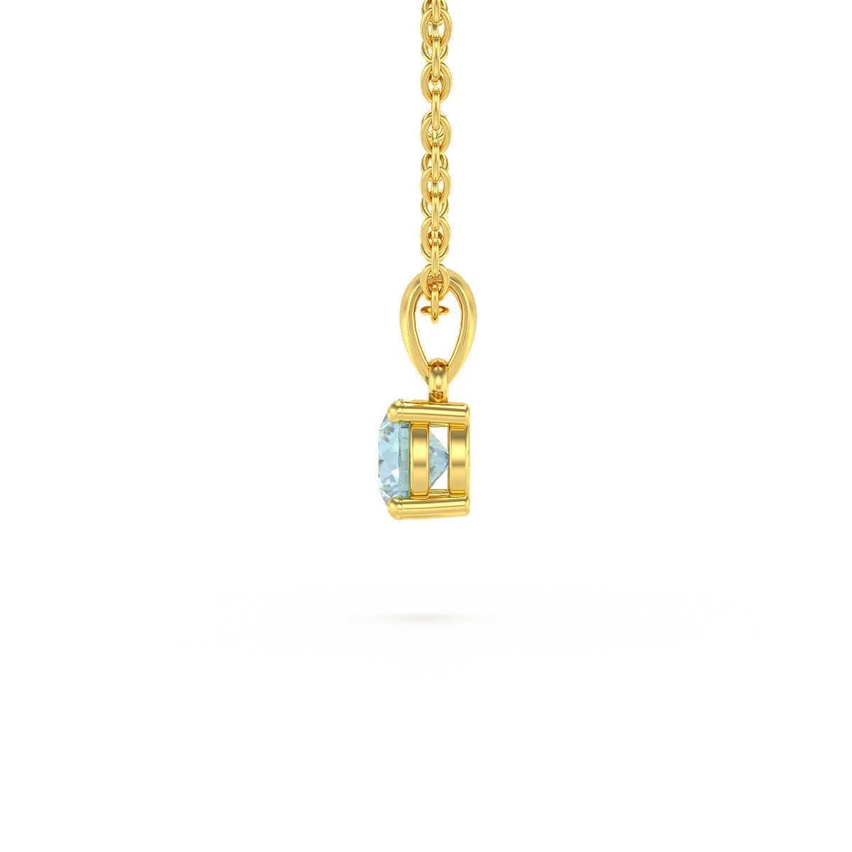 Collier Pendentif ADEN Or 585 Jaune Aigue-Marine Chaine Or 585 incluse 0.23grs