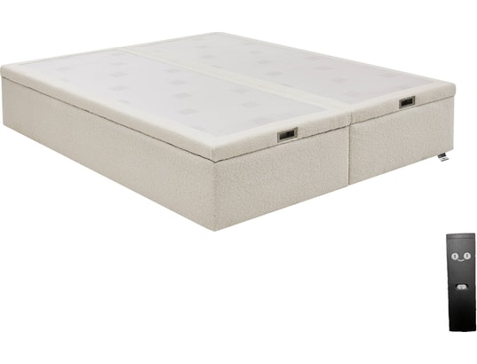 TEMPUR - Sommier 140 x 190 Premium Swift électrique 140x190 bouclé creme D72
