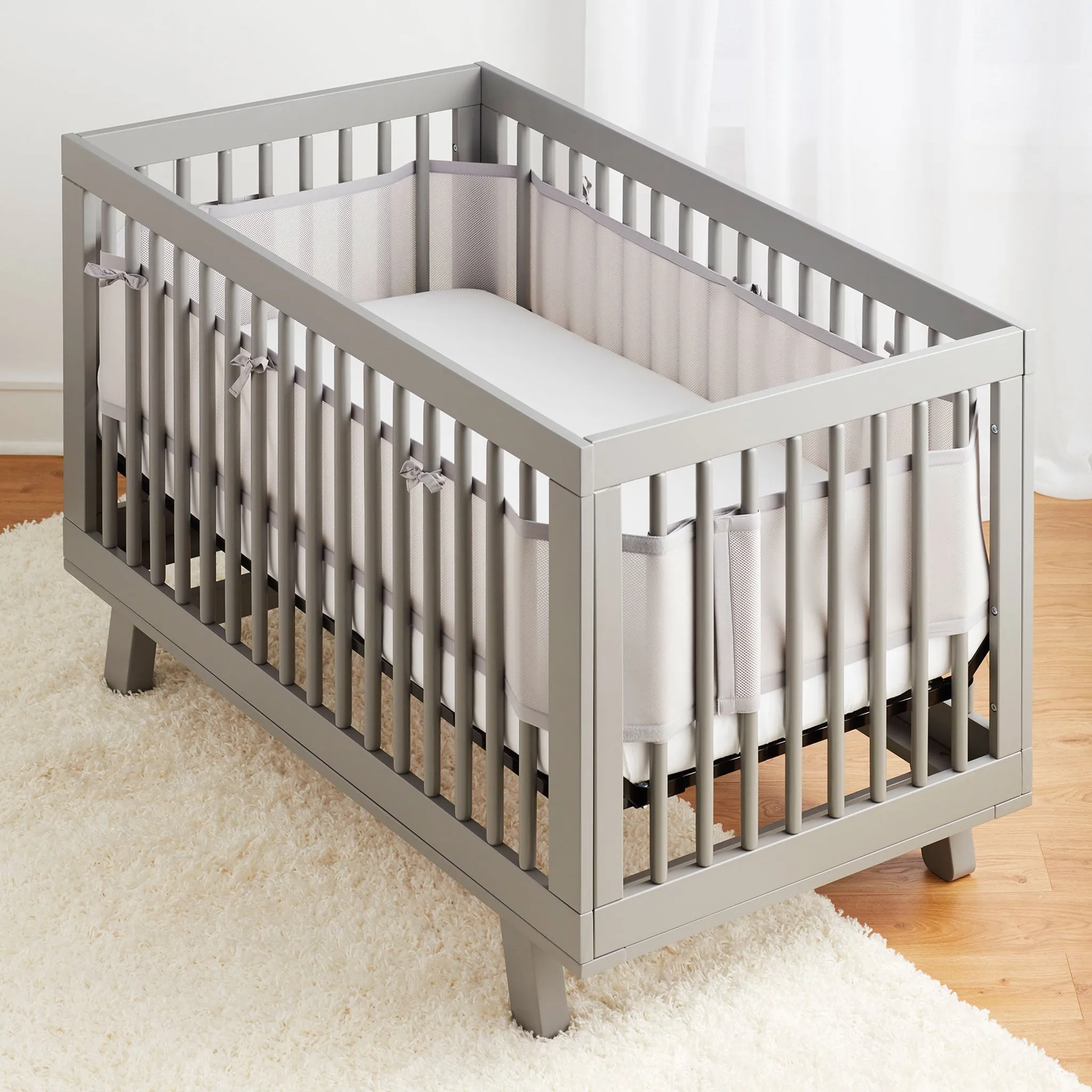 BreathableBaby Tour de Lit Bébé en Maille - Gris