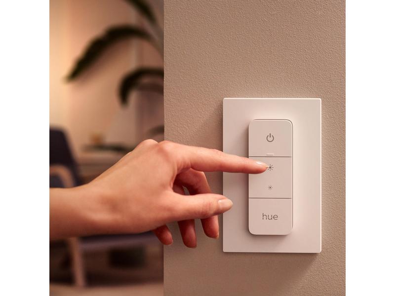 Philips Hue Zubehör Dimmschalter V2 Weiss Einzelwand-Schalter zur Erweiterung des bestehenden Hue-Systems