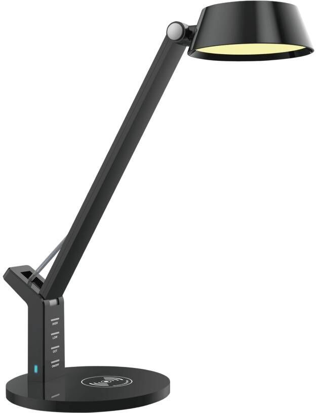LED-Schreibtischleuchte - schwarz - kabelloses Laden - 52 cm