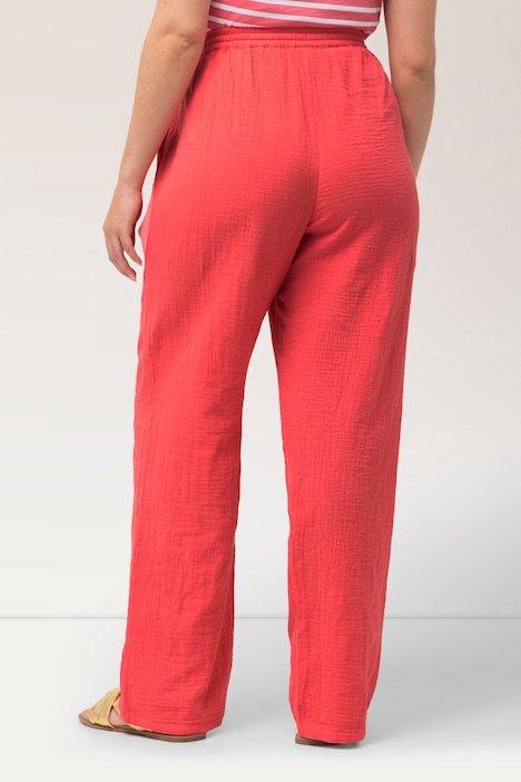 Musselin-Schlupfhose Rose, weites Bein, Elastikbund
