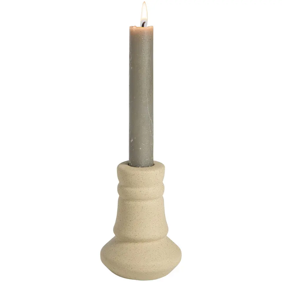 Kandelaar Malmo licht bruin keramiek - 10xØ7 cm