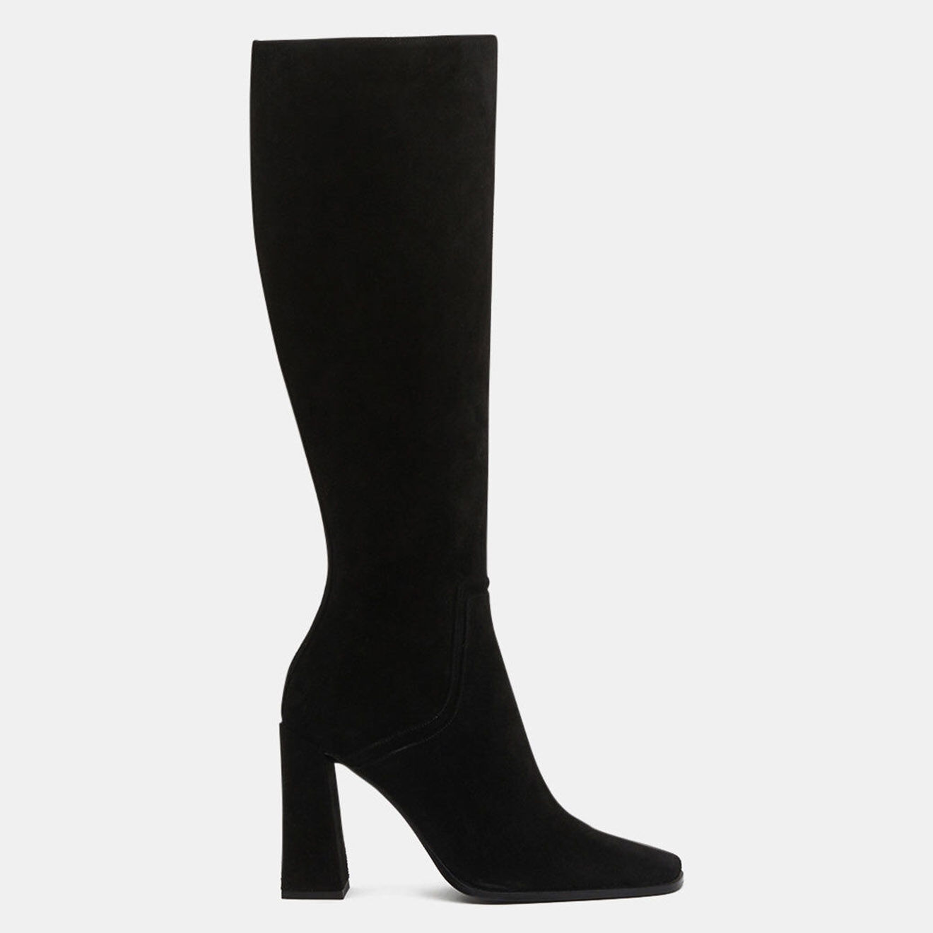 By Far Bottes en Velours de Cuir Tia noires - Talon 10 cm