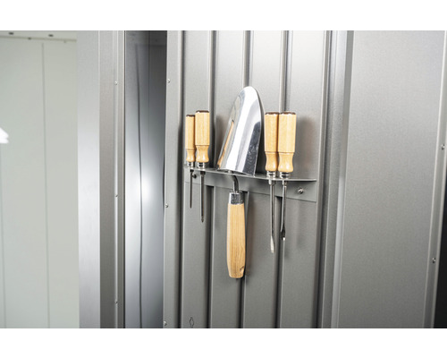 Biohort Neo 2B tuinhuis met dubbele deuren, 236 x 236 cm, donkergrijs metallic