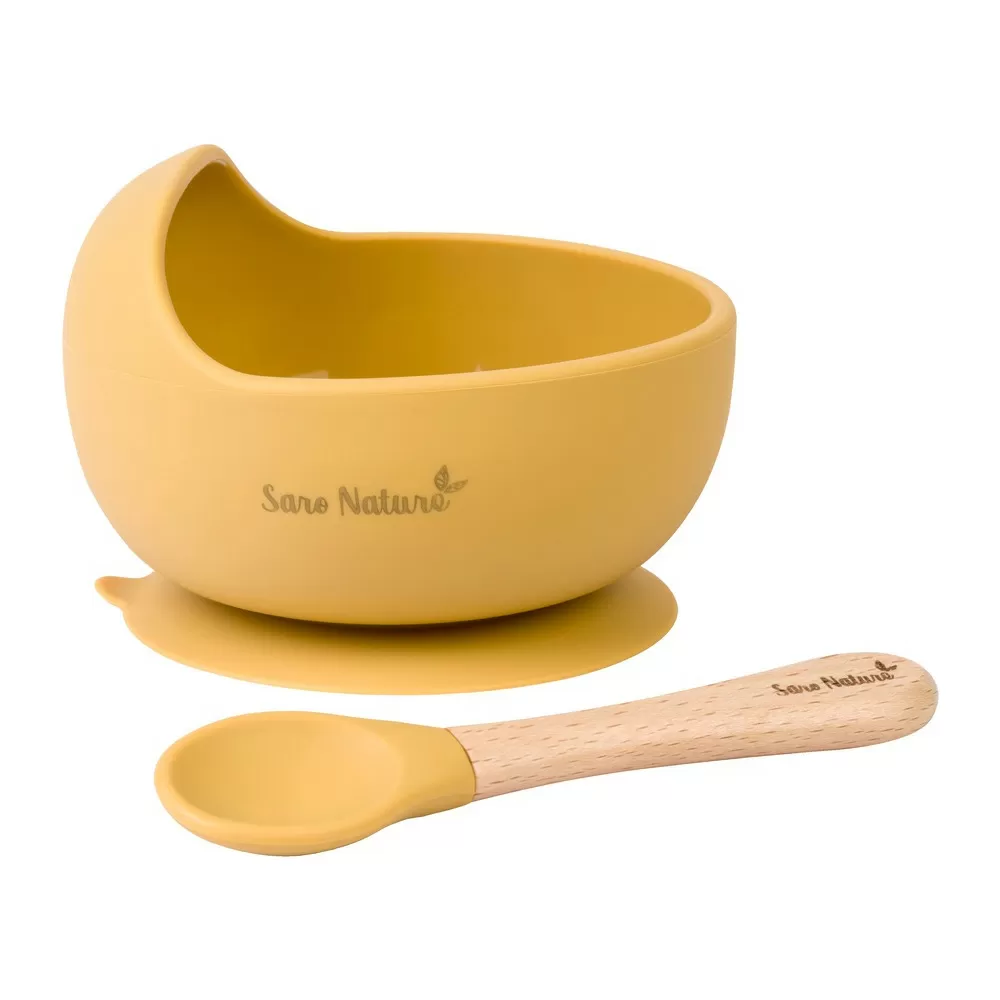 SARO BABY Nordic Wave Spisesæt - Mustard - 1 stk.