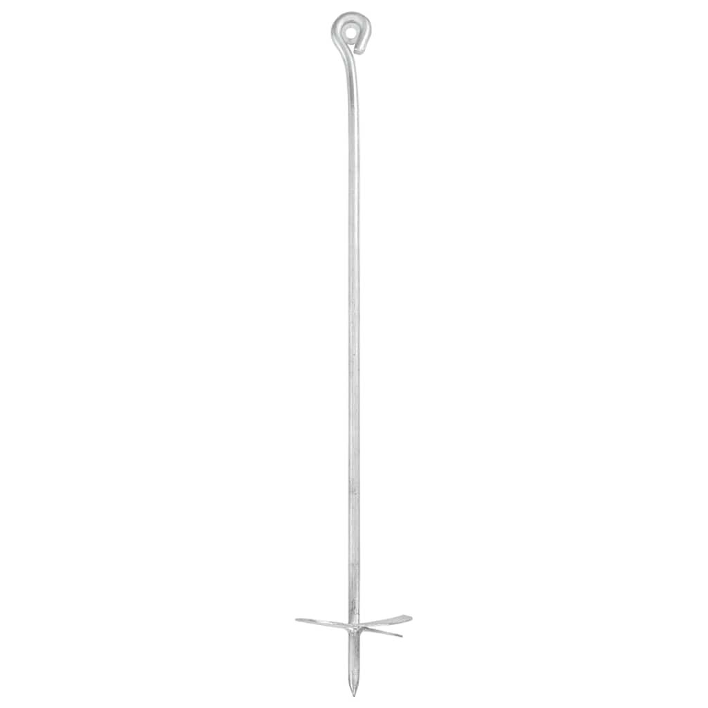 vidaXL Grondankers, 4 stuks, 10x60 cm, gegalvaniseerd metaal