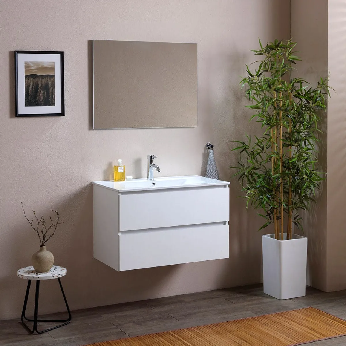 Kiamami Valentina Meuble bain Berlin 80 cm - Gris promenade