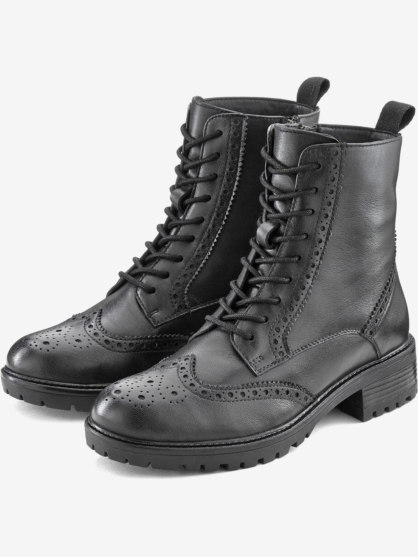 Bottines à lacets en cuir doux