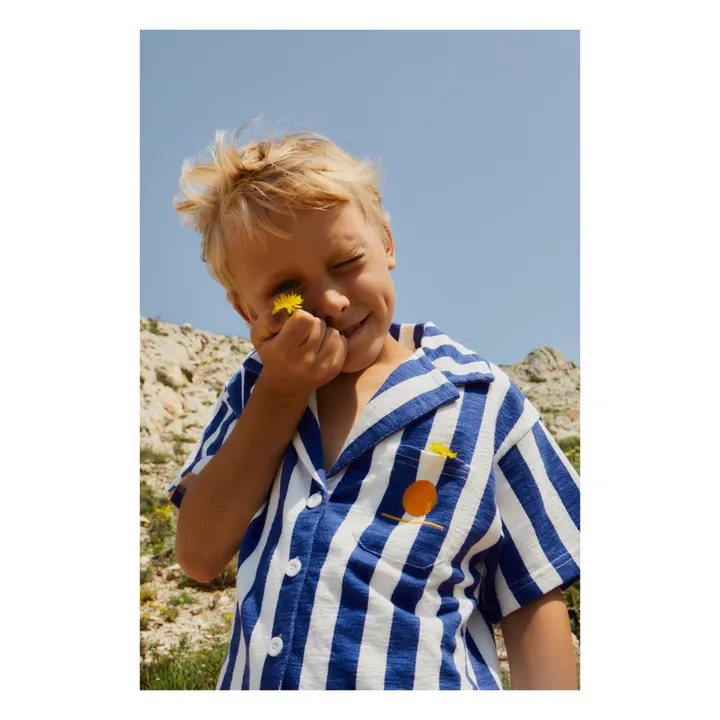 We Are Kids Chemise Marc Rayure Coton Bio | Bleu