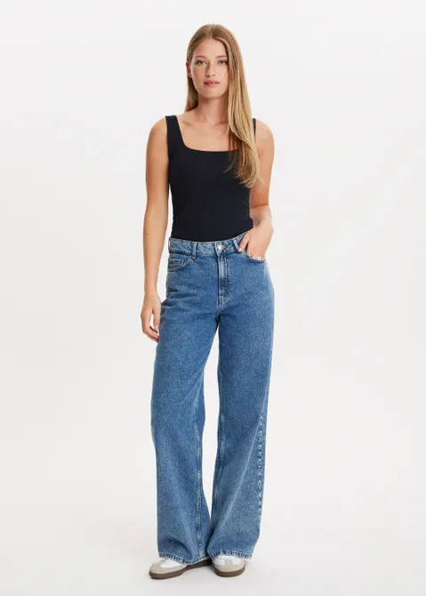 Basic singlet met vierkante hals blauw (BLW.D)