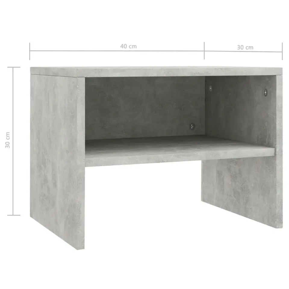 vidaXL - Nachtkastje - Grijs - Bewerkt hout - 2 stuks